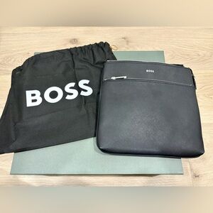 BOSS Leather Crossbody Envelope / Messenger Bag